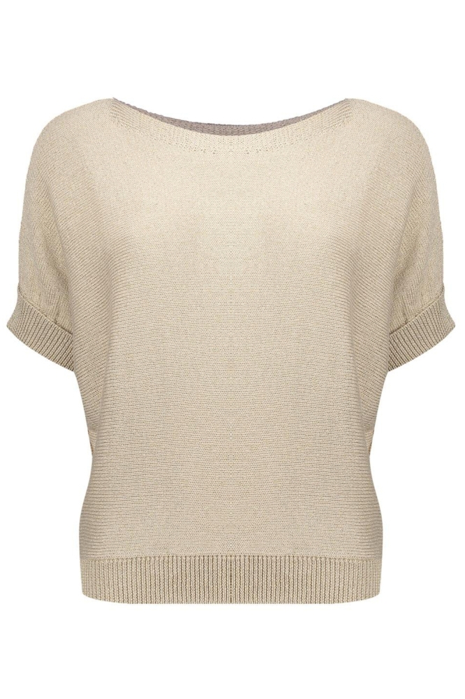 GLITTER TOP MET AFHANGENDE MOUWEN 54009 10 Greige